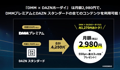 dazn（ダゾーン）DMMプレミアム特典