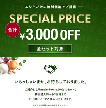 ナッシュクーポン3000 円